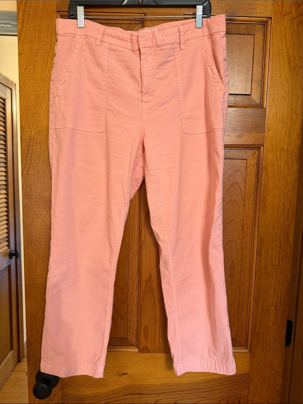 Frank & Eileen Straight-Leg linen and flax casual pant in Soft Pink